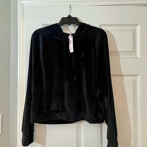 $10 WINTER SALE - NWT VS Soft, Ribbed Black Velour Hoodie